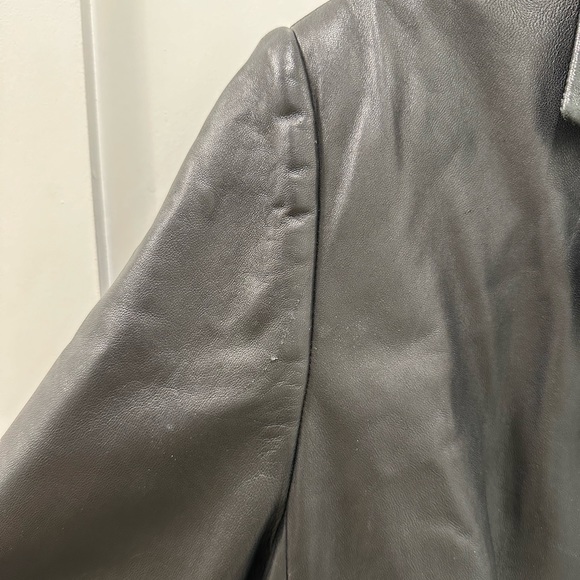 Anne Klein 100% Lambskin Leather Blazer M - Picture 4 of 5